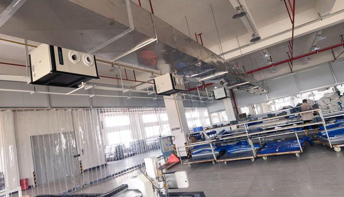 淮安廠房降溫新方案，應(yīng)用蒸發(fā)冷省電空調(diào)-臥式射流機(jī)組