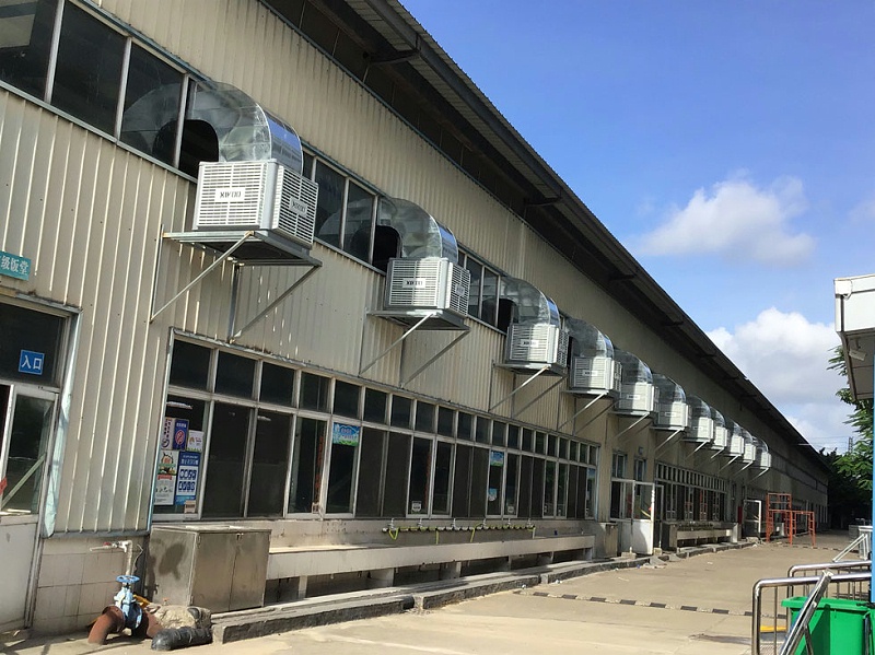 學(xué)校飯?zhí)檬程猛L(fēng)降溫安裝星科環(huán)保空調(diào)