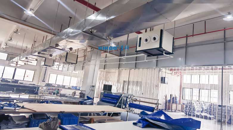 工業廠房空調，應用蒸發冷省電空調-臥式射流機組