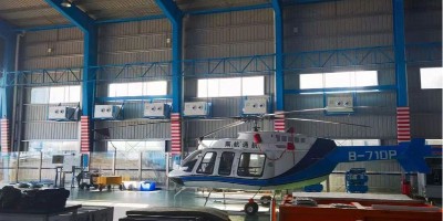 飛機(jī)維修倉庫降溫安裝蒸發(fā)冷省電空調(diào)-臥式射流機(jī)SYW-SL-25